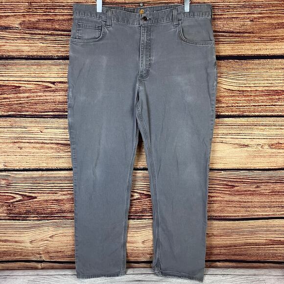 Carhartt Relaxed Fit Gray Denim Work Jeans - Picture 3 of 8